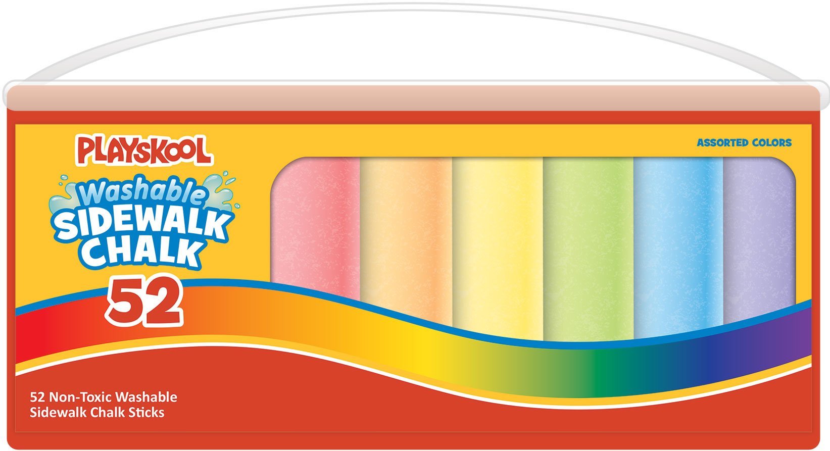 Playskool Super Bucket Sidewalk Chalk 50 Count (Plastic Tub With Handle)