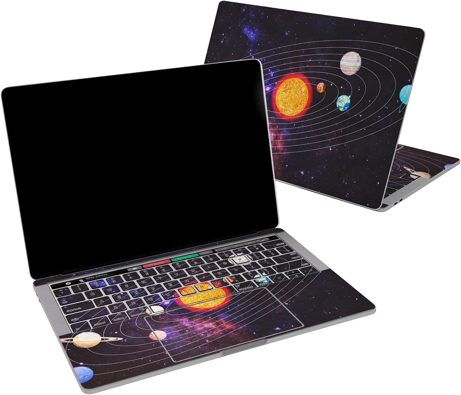 Vinyl Decal Skin Compatible for MacBook Pro 16 M3 M2 M1 14 2023 Air 15 2022 Retina 2020 Air 13 Mac 12 Sticker Space Stars Galactic Design Laptop Yellow Blue Trendy Cover Print Universe