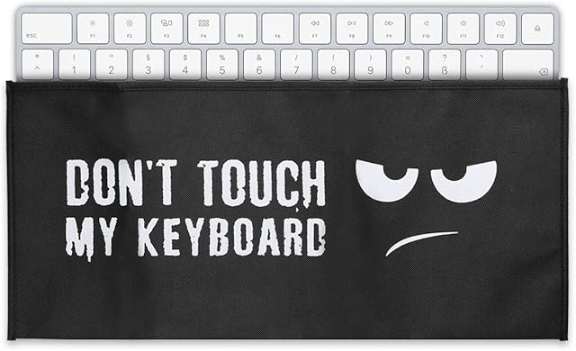 kwmobile Keyboard Cover for Universal Keyboard (L) - Protective Skin Computer Keyboard Dust Cover Case - Don't touch my keyboard