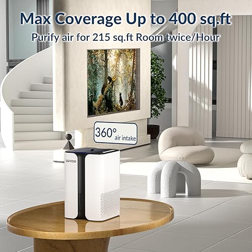 Miniatura 2 de Loytio Filtro de repuesto para purificador de aire KJ7. Los purificadores de aire cubren habitaciones de hasta 400 pies cuadrados, modelo de sueño