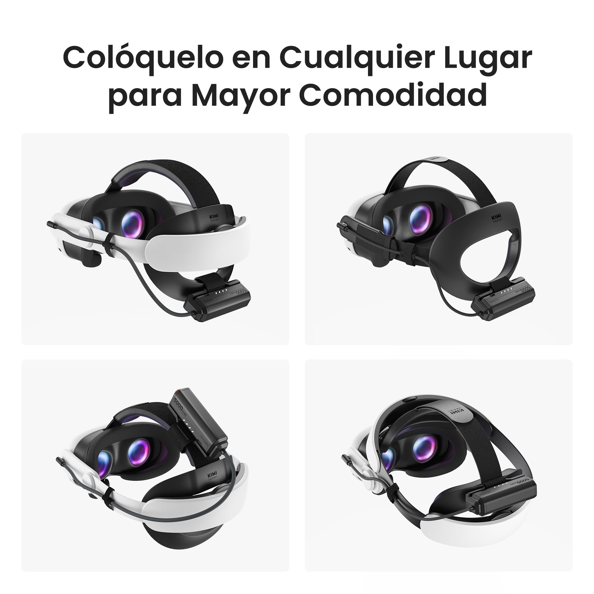 KIWI design P5000 Power Bank Compacto, 2 Paquetes 5000mAh Batería Compatible con Meta Quest 3/3S/2/Pro, Carga Rápida 20W, Intercambio para Energía Ilimitada,Adecuado para todos los Dispositivos Type-C