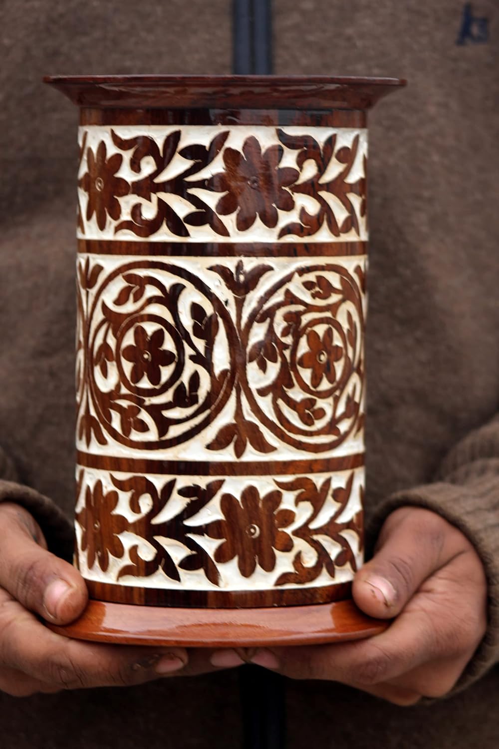 Wooden Cremation Urn – Wooden Carving Urn - Wooden Urn for Human Ashes Adult Male Female - Personalized Urn Box – Hand Carved Urn Box. (Color)