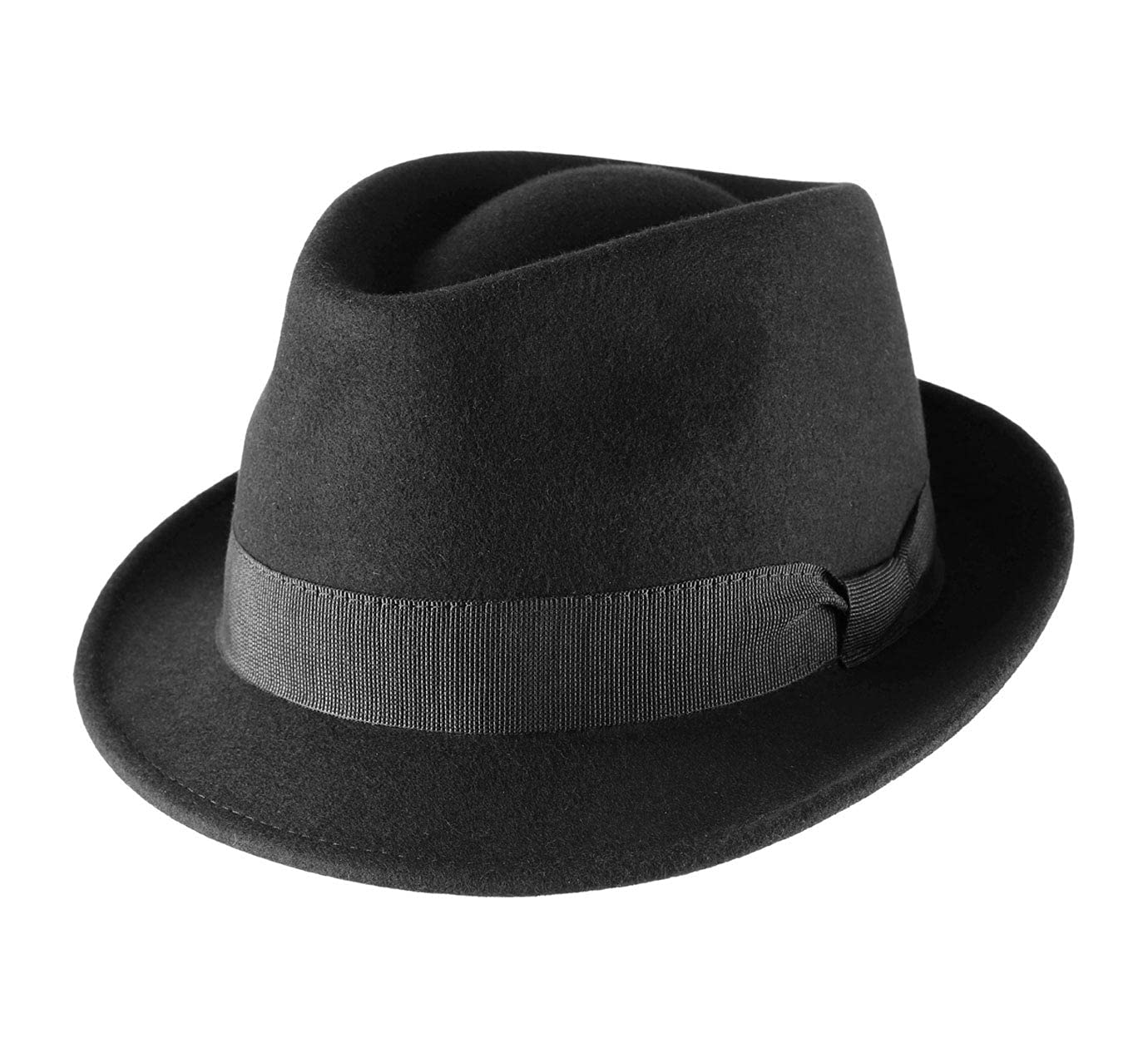Modissima Trilby Wool Felt Trilby Hat Size 56 cm Black