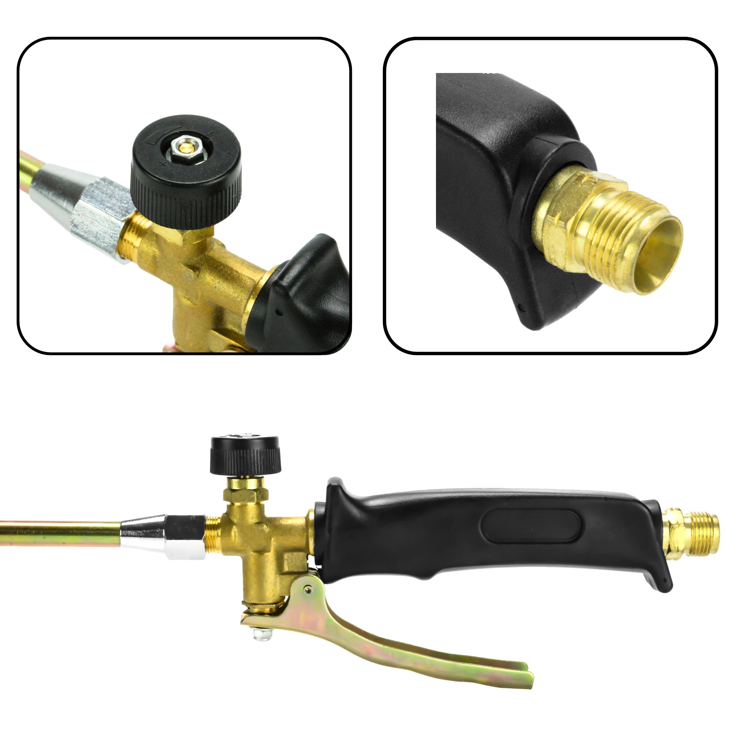 Brûleur à gaz désherbeur 58 kW avec tuyau de 5 mètres, adaptateur et support, brûleur de toiture, désherbage thermique, allume-feu