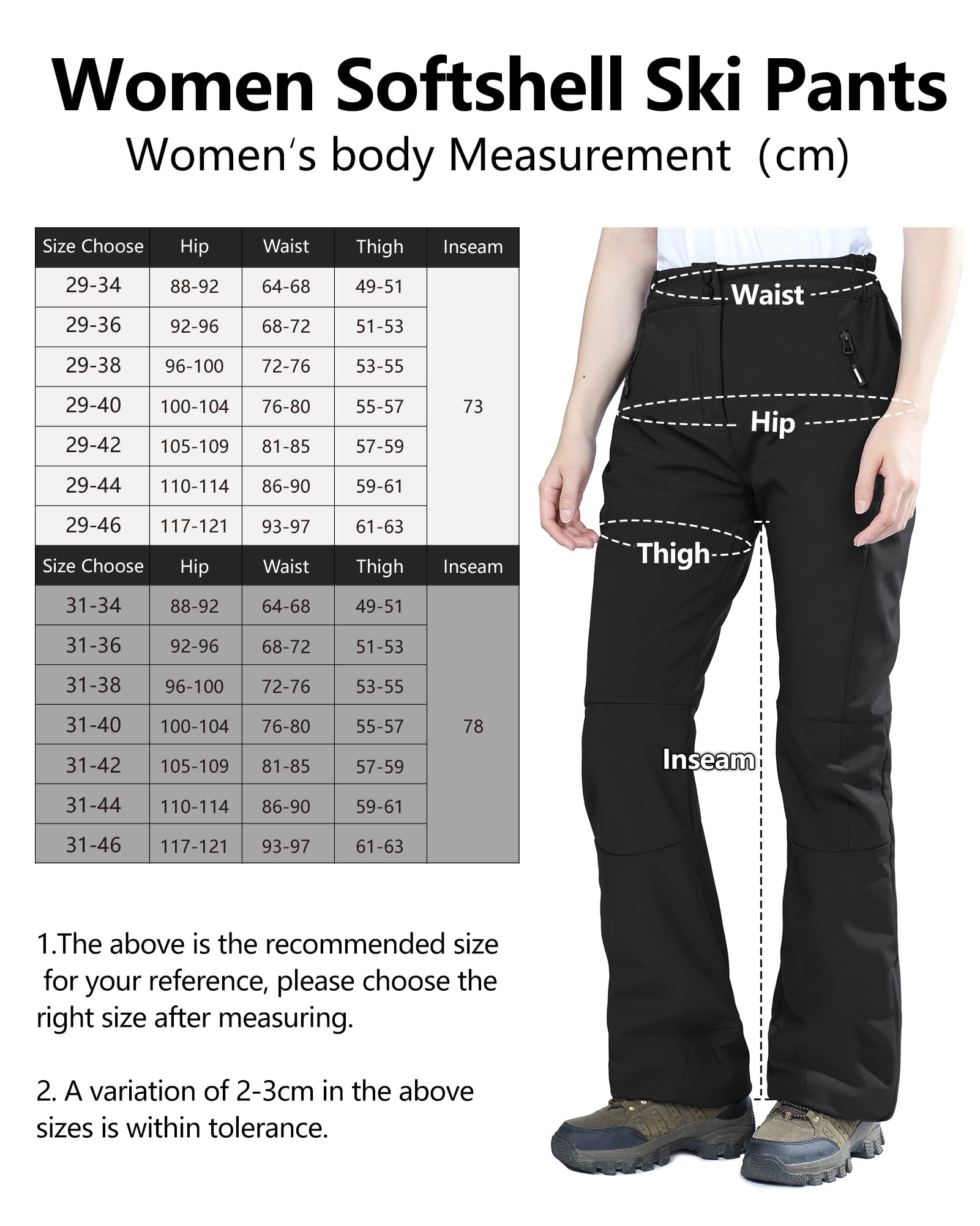 Outdoor Ventures Pantalones de esquí para mujer, pantalones de senderismo, impermeables, pantalones térmicos de invierno, ropa térmica, pantalones de esquí, pantalones de trabajo