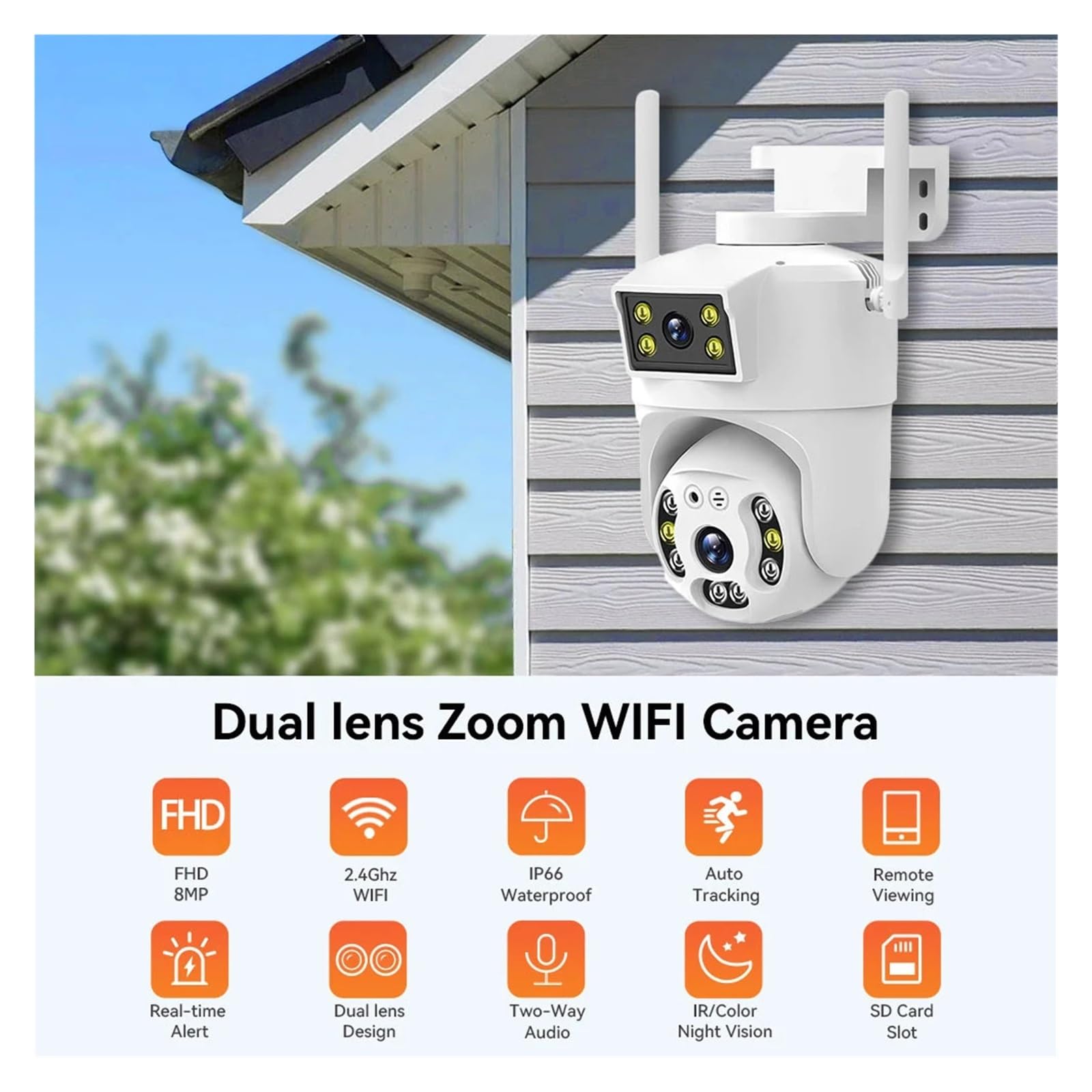 Caméra PTZ WiFi à Double Objectif 8MP 4K