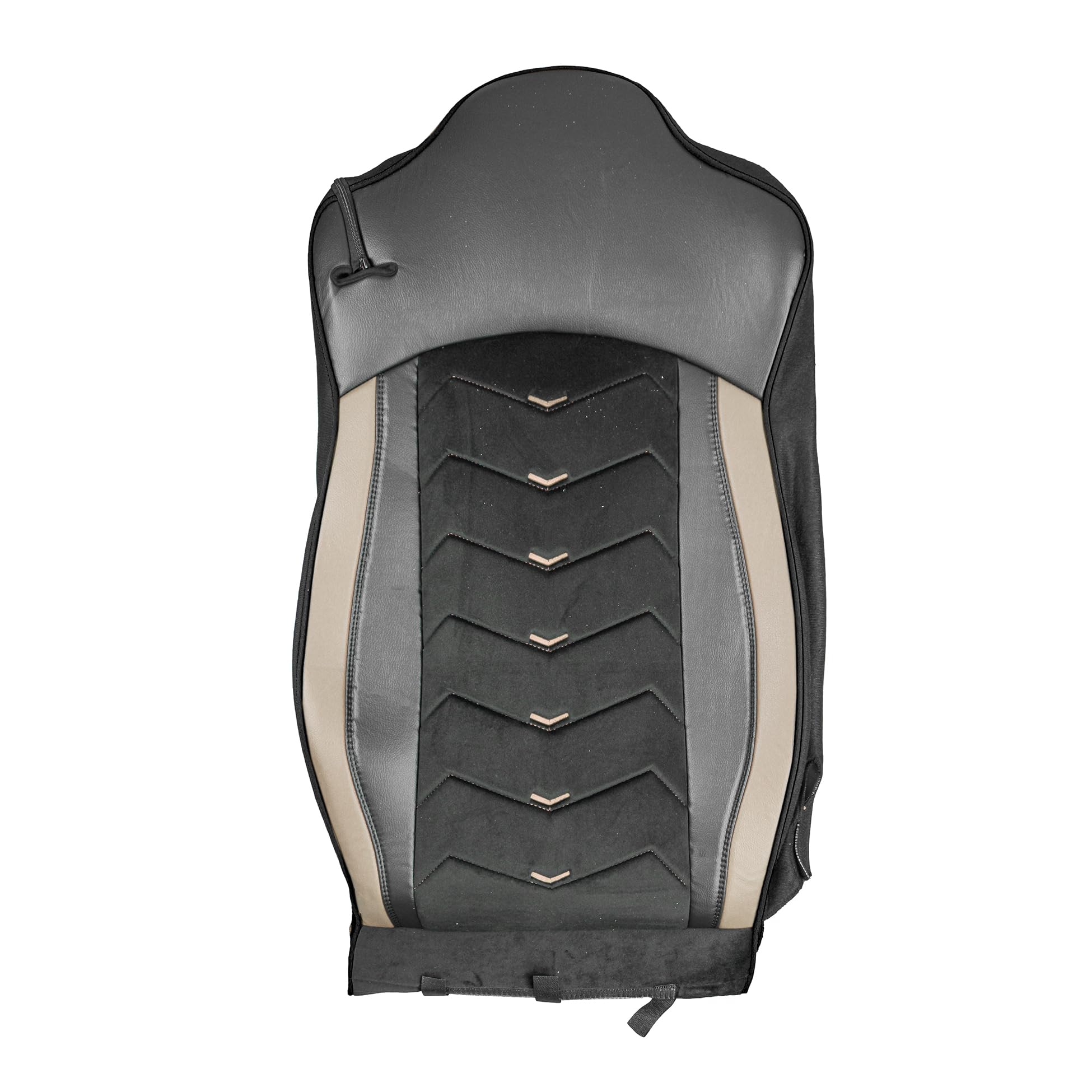 Generisch Fundas de asiento aptas para Iveco S-Way 2019 - Camión 1+1, piel/Alcantara, color negro con beige