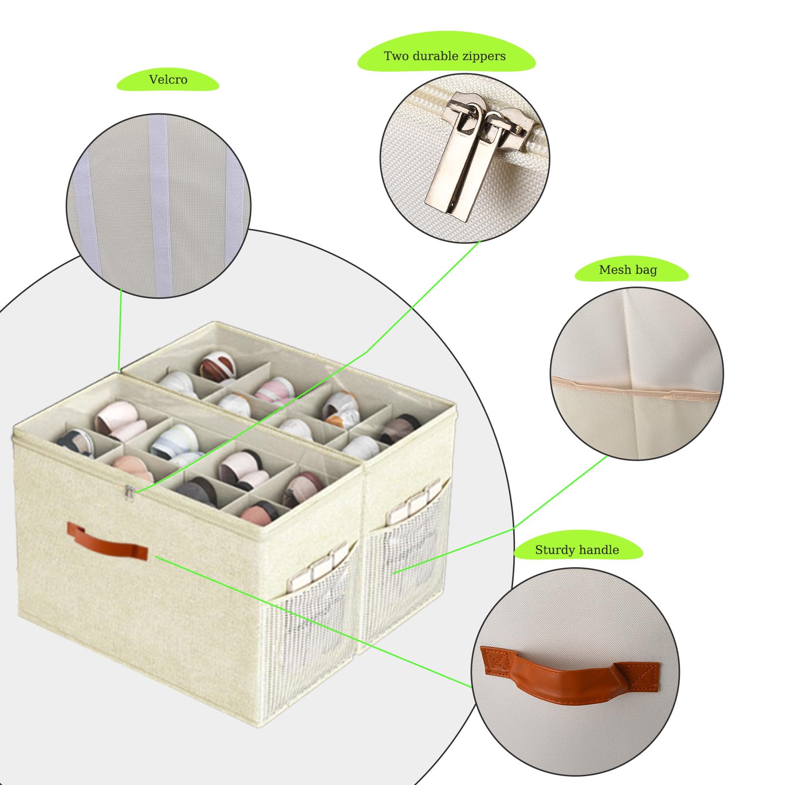 Scatola portaoggetti regolabile per scarpe con parte superiore trasparente, organizer pieghevole per scarpe, con divisori per armadio, pantofole, stivali, giocattoli, vestiti, salvaspazio, con