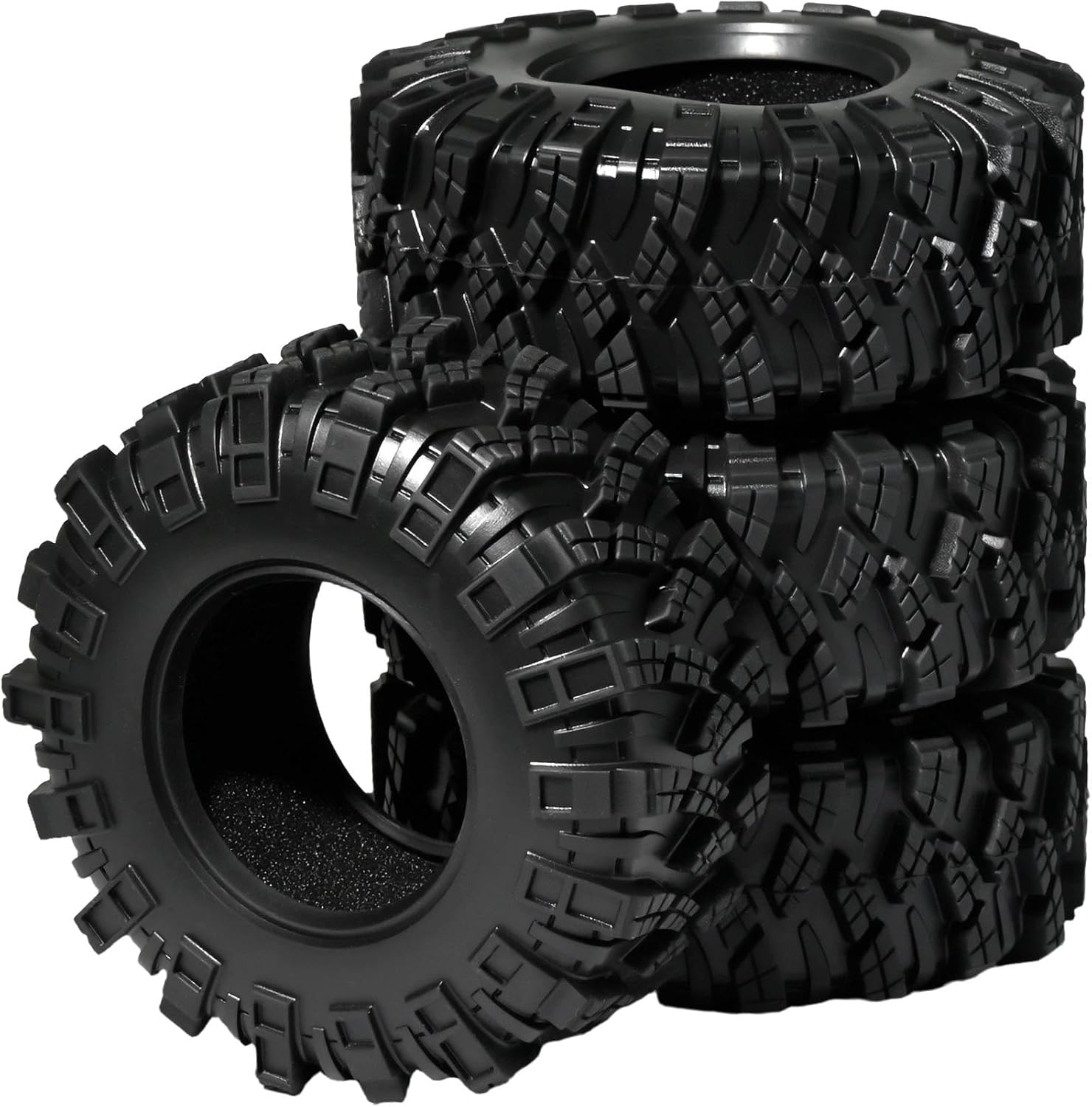 1.3 Tires for SCX24 & TRX4M 63.2 26.7mm RC Crawler Tires Upgrades with Foam Inserts Compatible with Traxxas Axial 1/18 1/24 Scale RC Cars Aggressive Mud Terrain Kraken Claw Design
