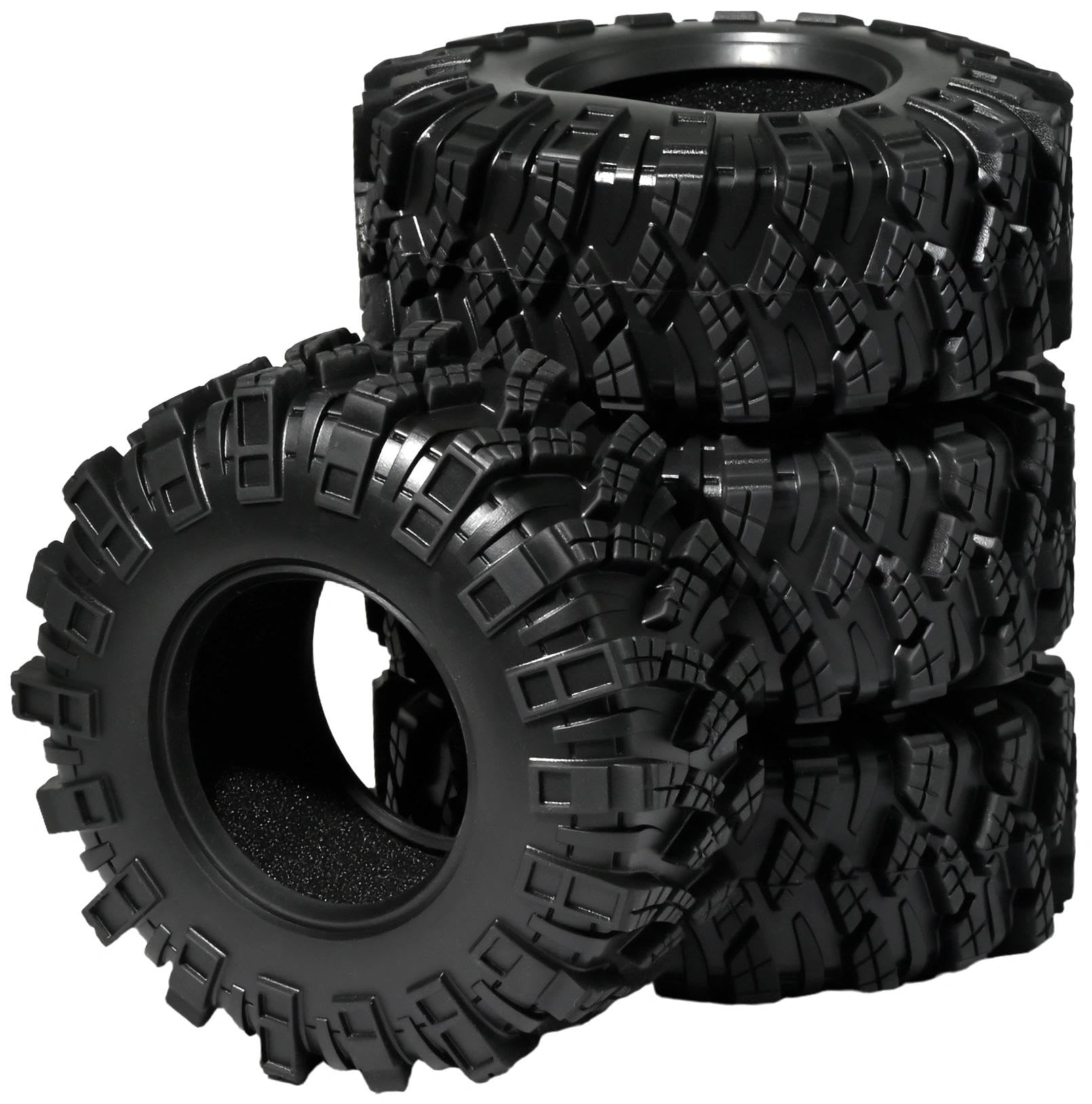 RcThjia 1.3 RC Soft Rubber Tires with Foam Inserts 63*27mm for SCX24 TRX4M