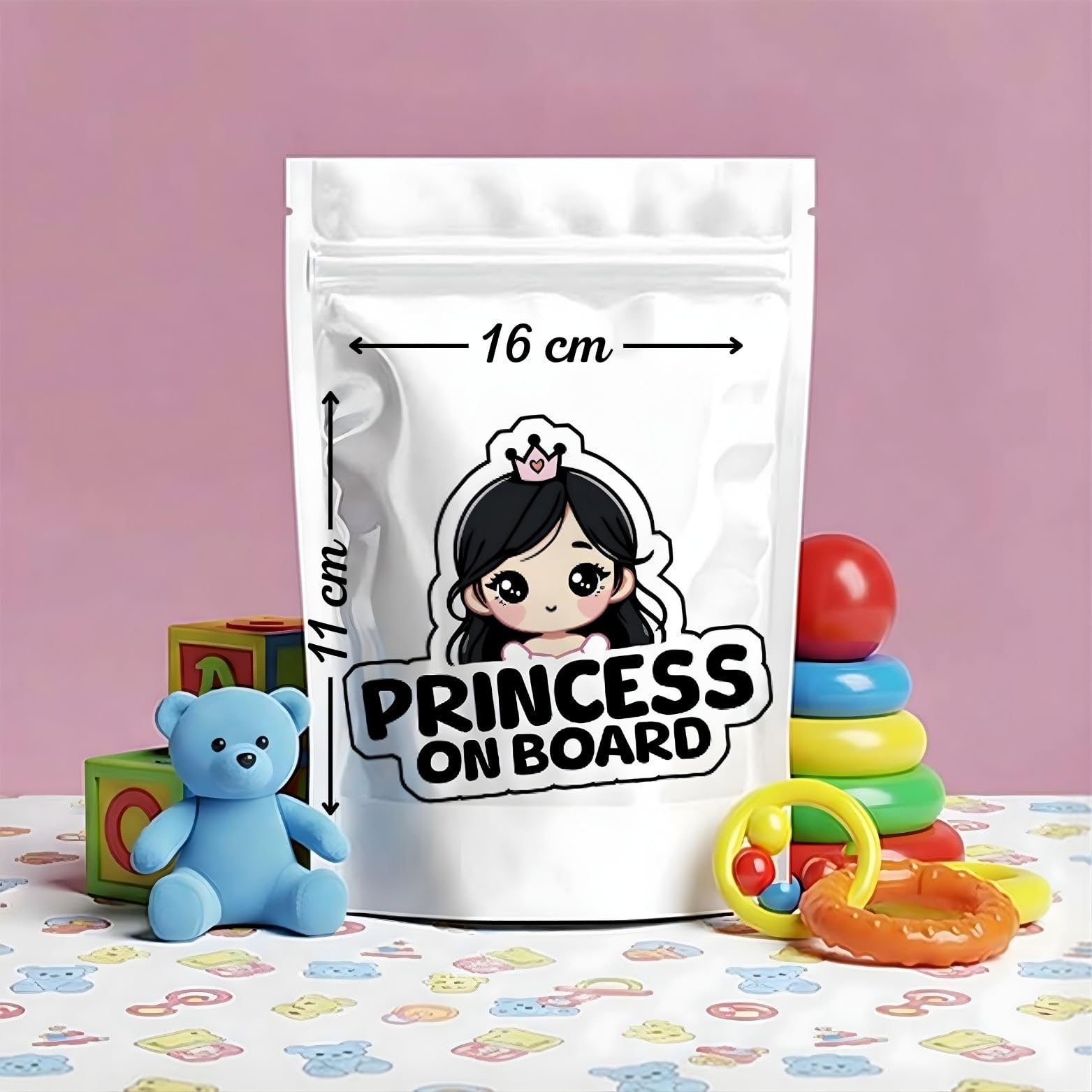 Baby on Board Sign for Car Baby Princess, High Visibility Window Sticker Badge, Easy Apply & Remove, Universal Safety Sign - Image 2