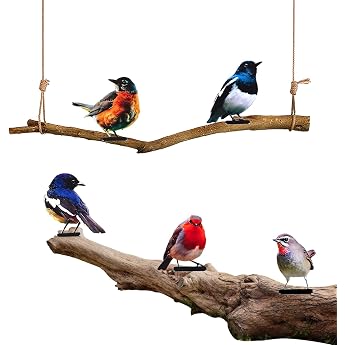 Set of 5 Metal Bird Garden Decoration for Balconies and Terraces