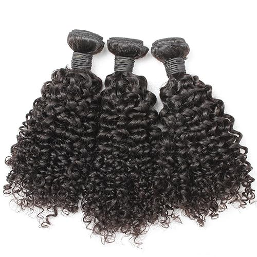 Extensiones de cabello virgen brasileño con ondas profundas y rizadas, cabello humano sin procesar, 3 paquetes de extensiones de trama de cabello de