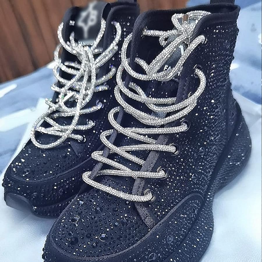 Amazon.com: luchike 2 Pieces Gold Rhinestone Shoe Laces Glitter