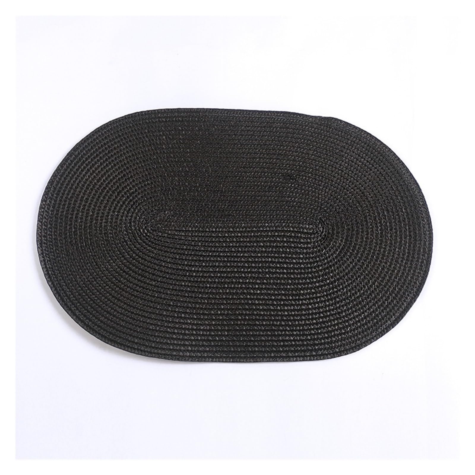 Oval Dining Table Placemats Set of 4 for Dining Table, Washable Woven Vinyl Non-Slip Placemat, Heat-Resistant Durable Table Mats for Home Decor(4pcs Black)