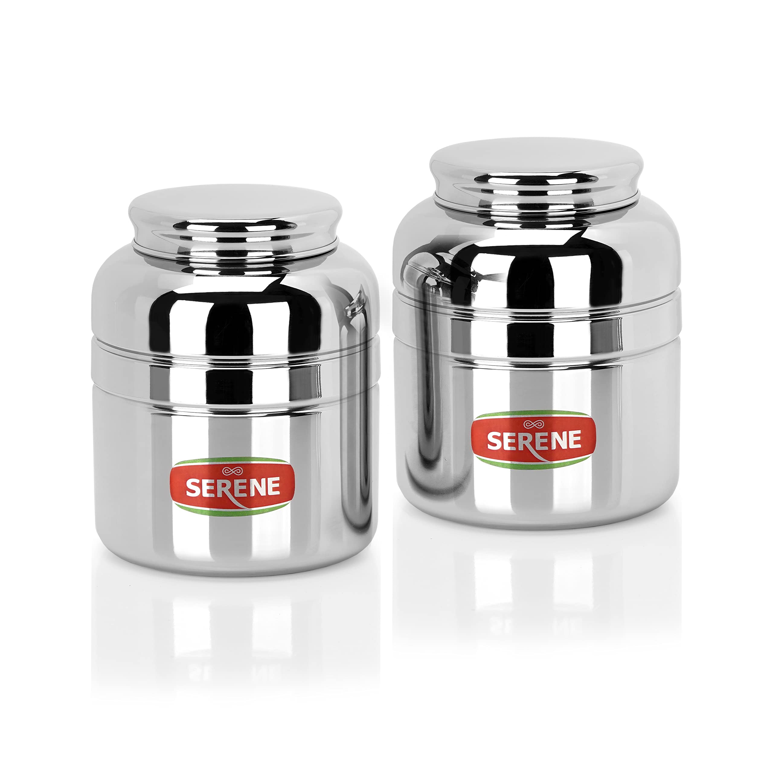 Sponsored Ad - Serene Stainless Steel Multipurpose Storage Kitchen Canister | Canisters Set For Kitchen | Steel Jars For Kitchen Storage | Barni | Airtight Dabba Storage | One-Turn Lock System | 800 ML | 2 PC