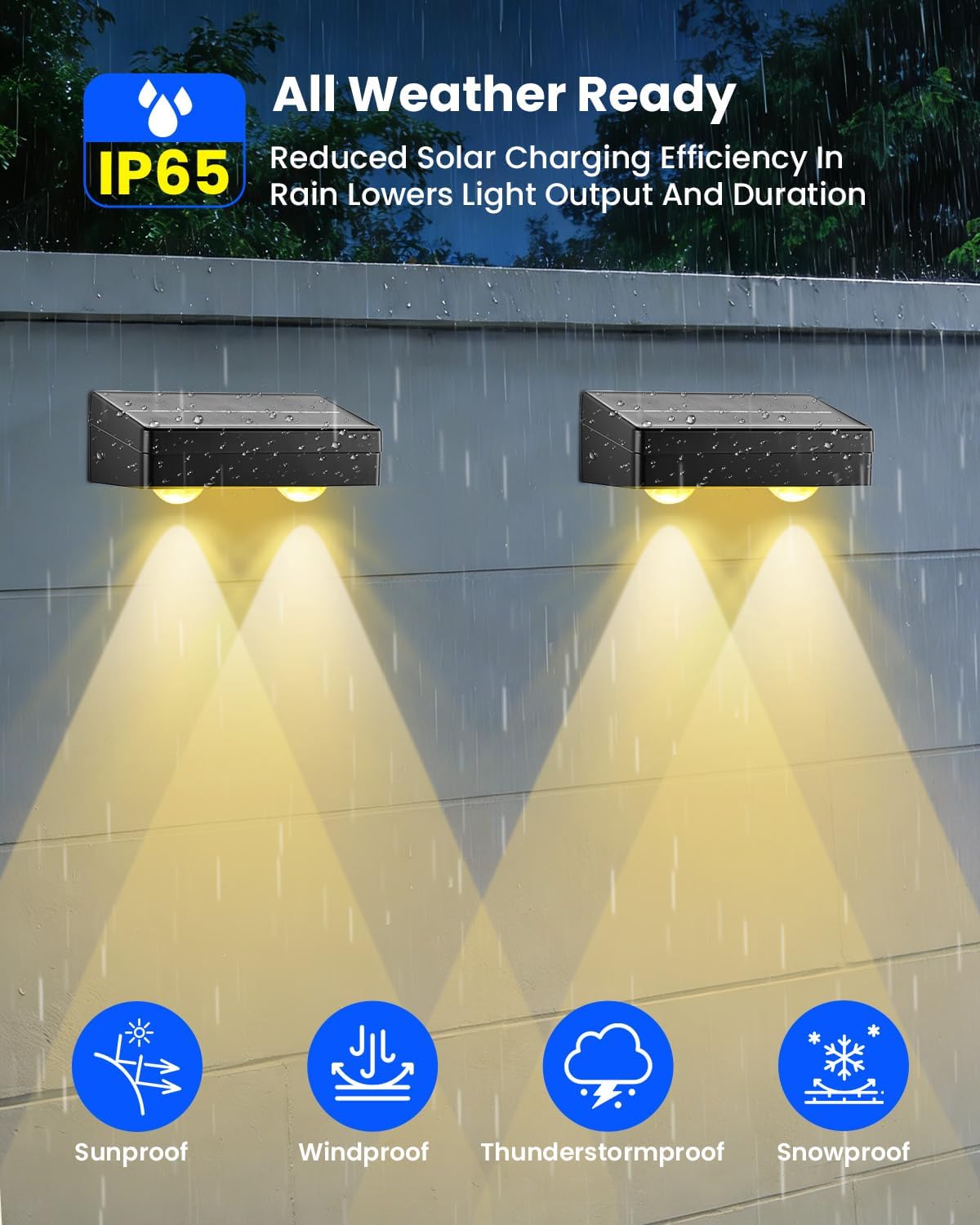 Solar Fence Lights Outdoor Waterproof 8 Pack 60 LM Brighter Dual LED Spot Lens 12 Modes & 9 Colors Deck Lights Solar Powered Wall Lighting Decor for Outside Yard Step Patio Porch Railing Pool