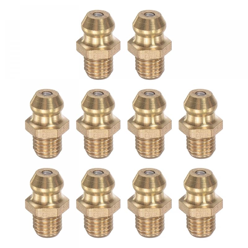 Engraxadeira Reta de Latão uxcell com Rosca M6 x 0,75 mm para Lubrificação Mecânica, Kit com 10 peças