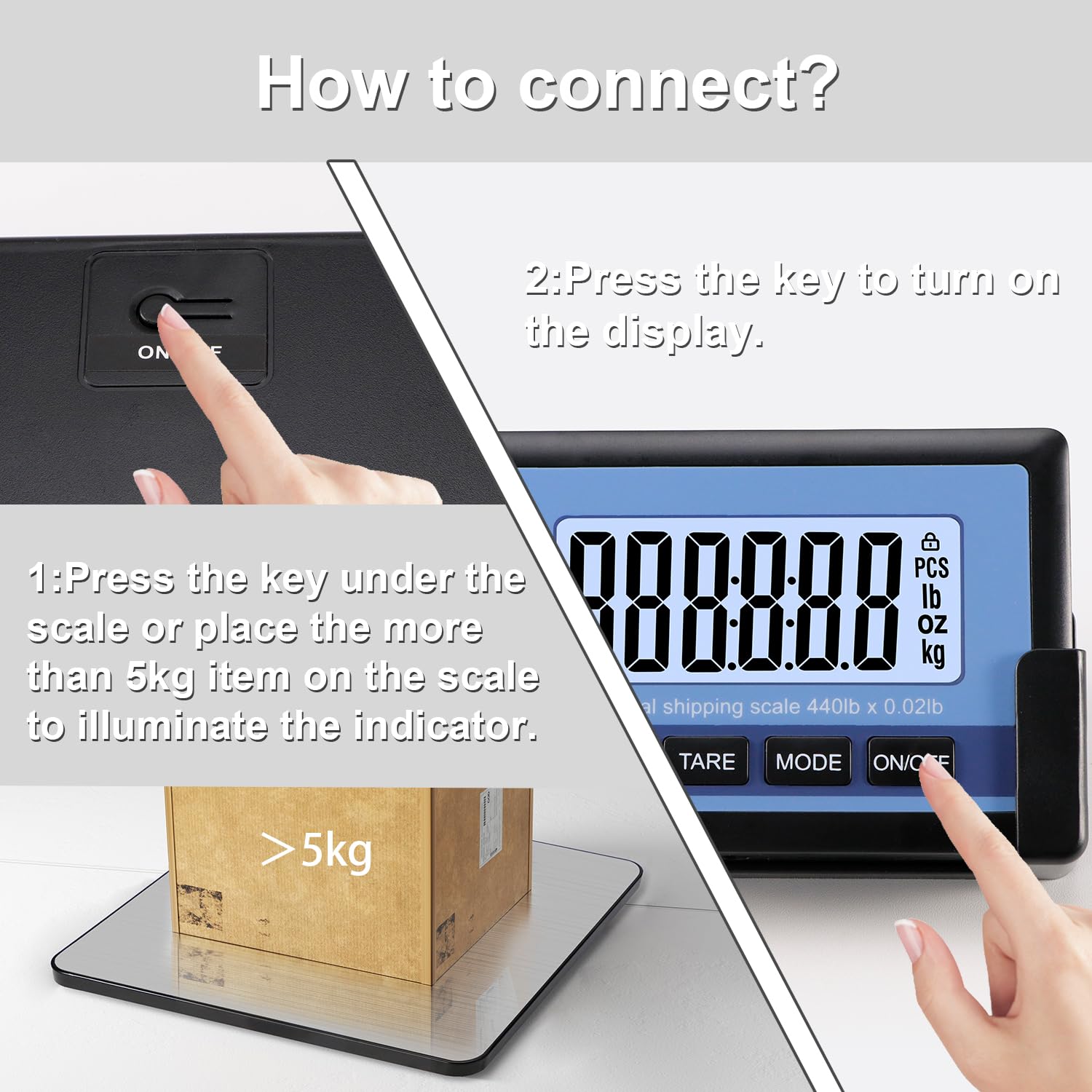 Wireless Postal Scale - 440lb Capacity - Balanza digital para envíos con función de retención, 10g de alta precisión, ideal para almacén/embalaje/oficina/equipaje, balanza de alta resistencia