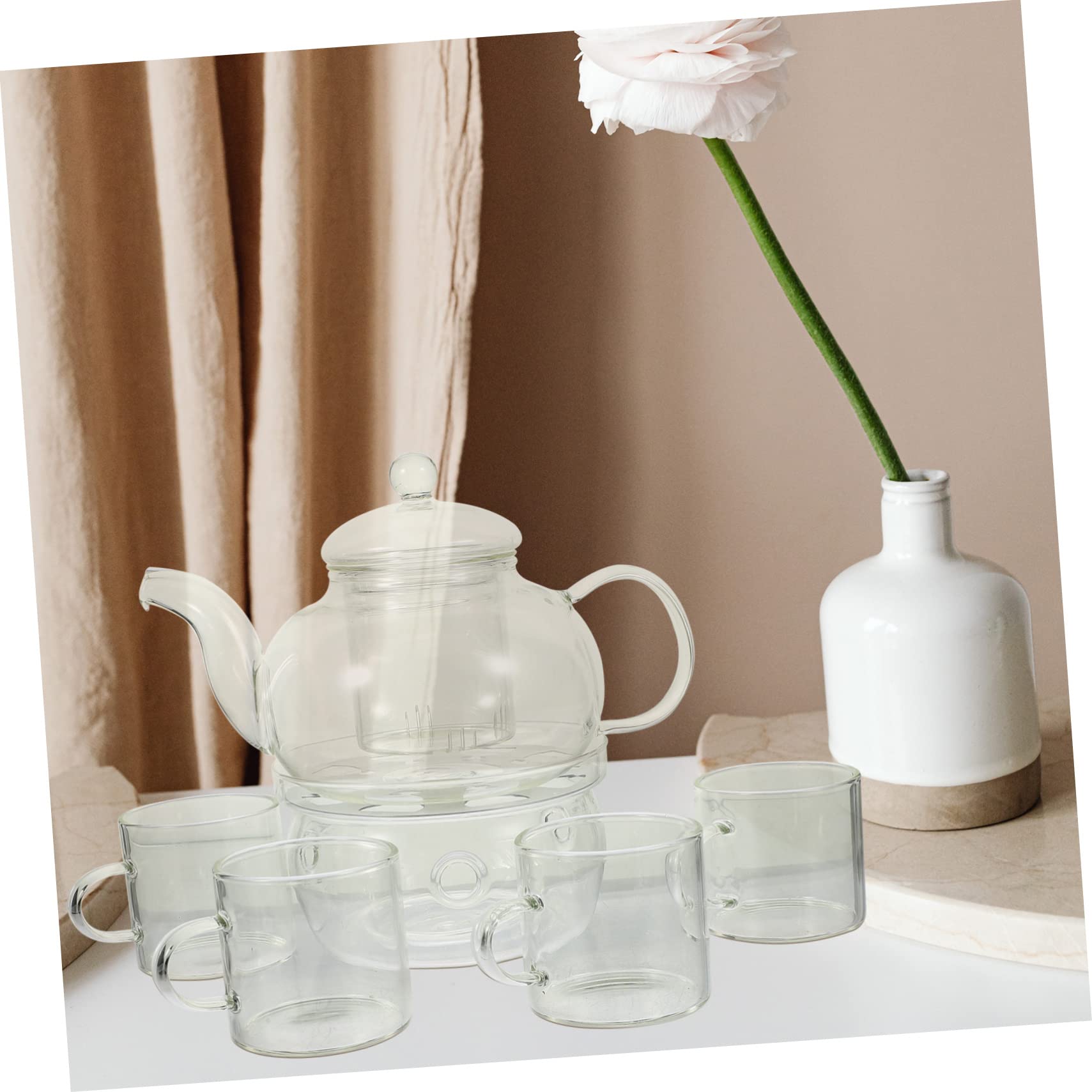 Luxshiny Teekanne Glas mit Tasse für Teezeremonie Zubehör für Tee Service Teekessel Kung-fu-teezubehör für Zuhause Hotel Teestube