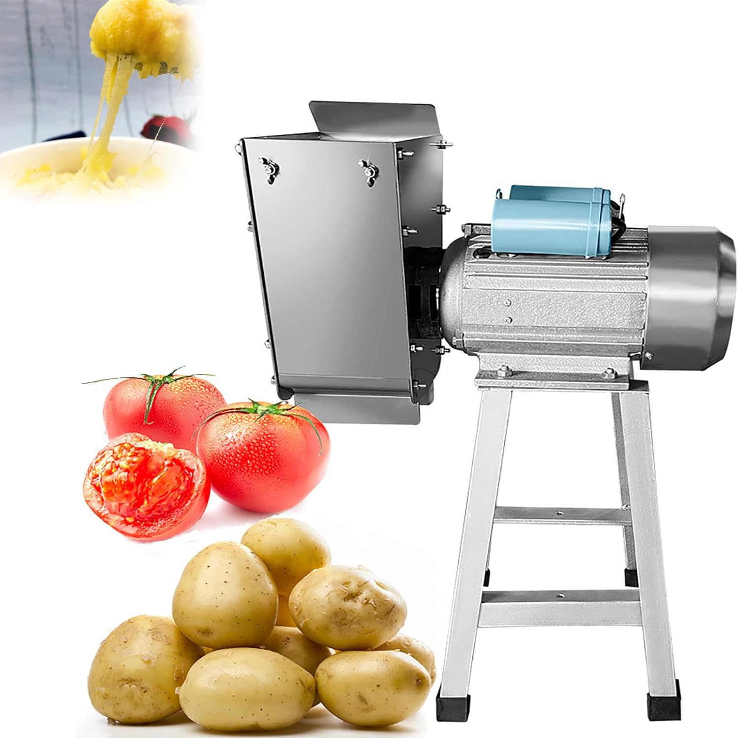 Elektrischer Kartoffelstampfer, 100-200kg/h Kommerzielle Kartoffelpresse 220V, 1100W, Schnellschleifmaschine für Kartoffeln, Knoblauch und Tomaten, arbeitssparendes Design