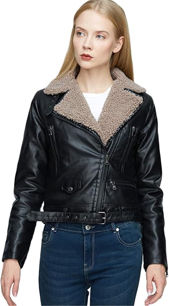 sherpa lined moto jacket