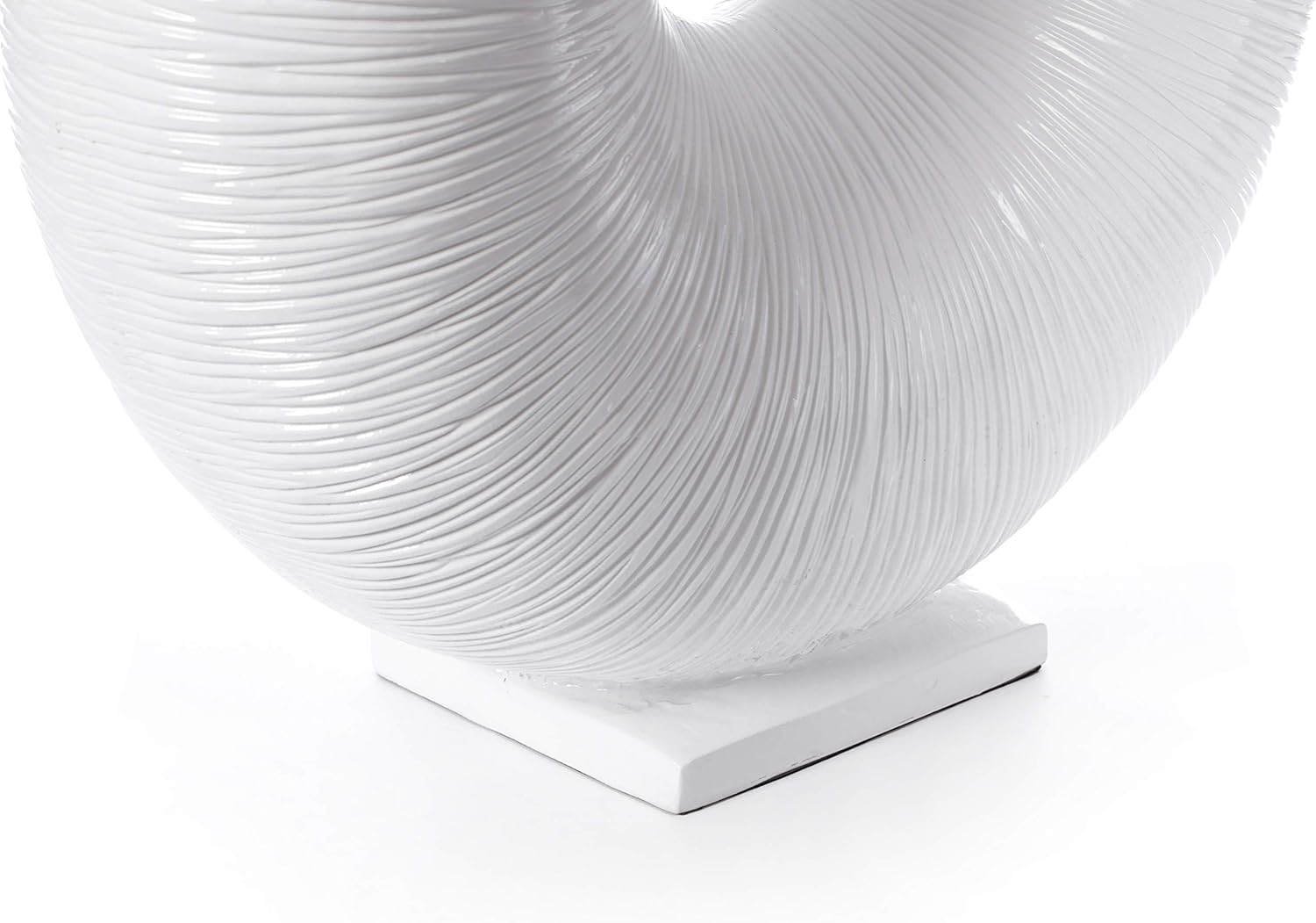 Uniquewise White Modern Round Flat Doughnut Hole Vase
