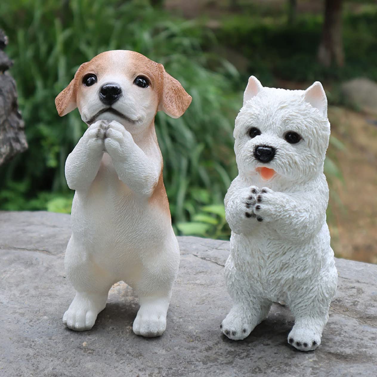 Amazon.co.jp: ガーデンオーナメント 犬 犬置き物リアル 置物 樹脂