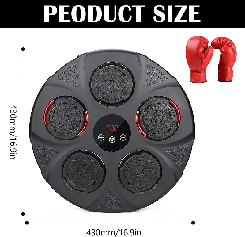 Aisny Bluetooth Zenés Boxgép - 9 Módú Fali Edzőeszköz RGB Világítással, Állítható Boxzsák Férfiaknak és Nőknek, Erőnlét Fejlesztéshez és Fog