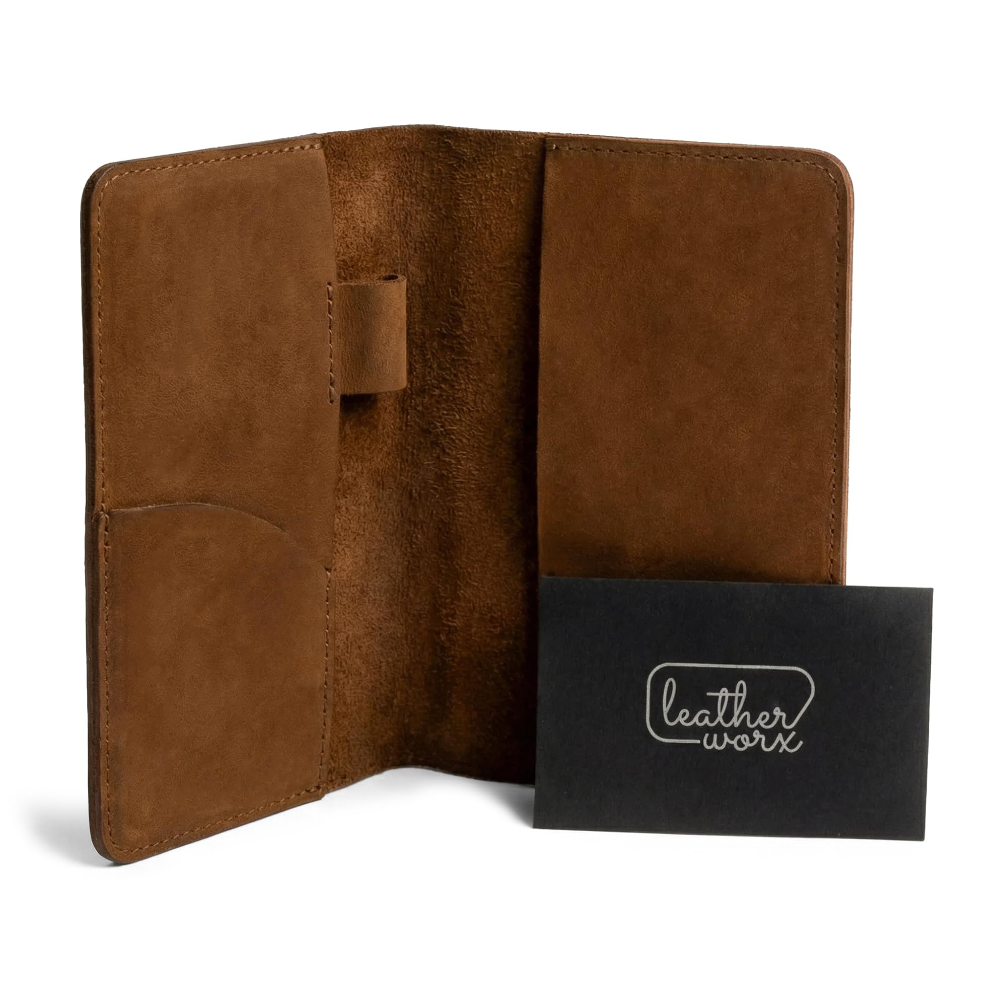 Moleskine - Custodia in pelle per appunti, 8,9 x 14 cm, con porta carte e portapenne, custodia protettiva fatta a mano per tasca Moleskine, libro e quaderni, portafoglio per appunti per viaggiatori