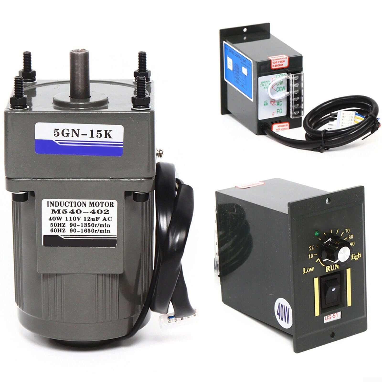 AC Getriebemotor 110V 40W Mit Drehzahlregler 0-90 RPM