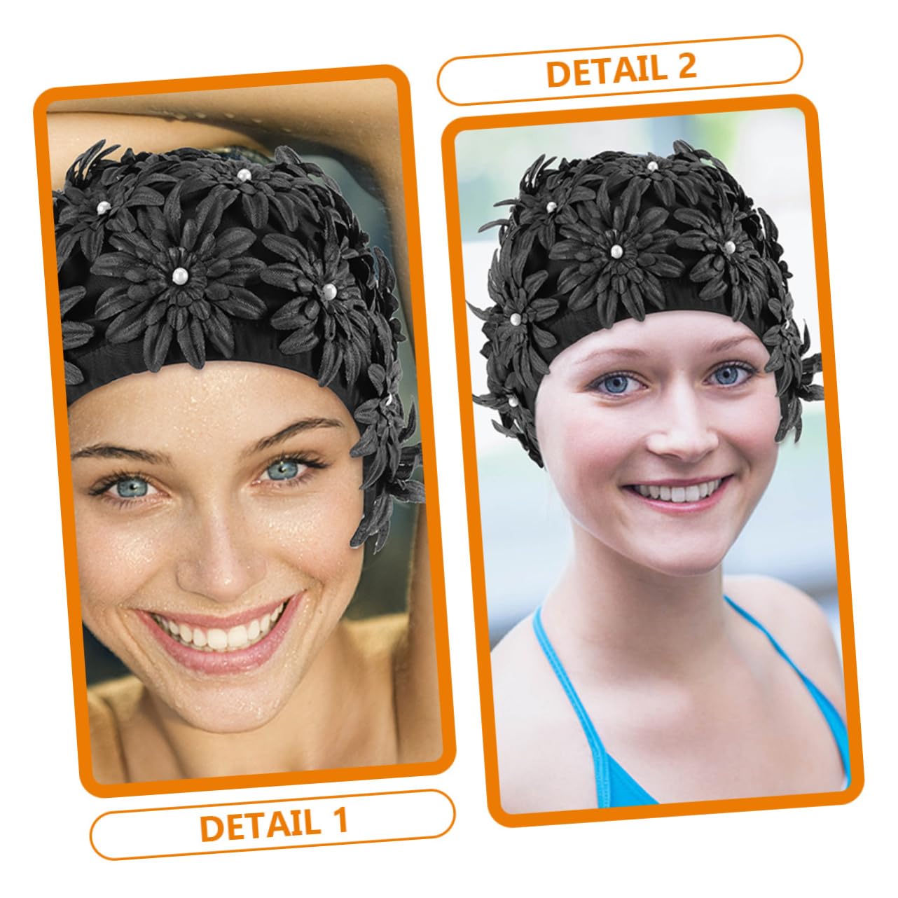 BESPORTBLE 2piezas Gorro De Natación Floral para Mujeres Diseño Elástico y Protección del Cabello para Piscina SPA y Baño