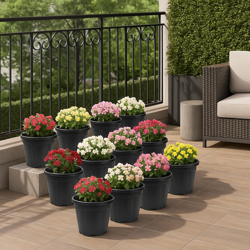 UGAOO Black Plant Pots - Set of 3 (14 Inch) -9 UGAOO Black Plant Pots - Set of 3 (14 Inch) -9