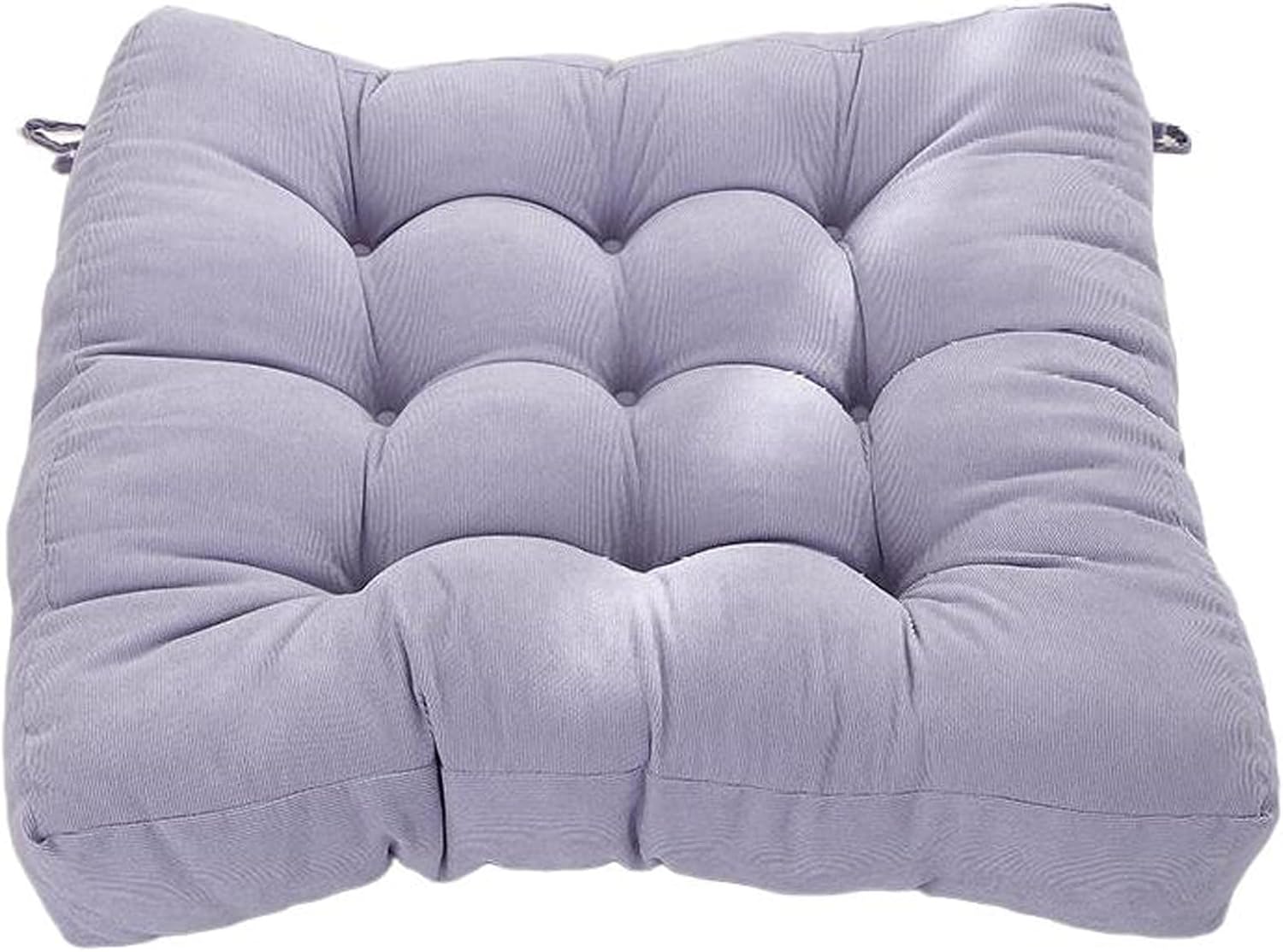 Chair Cushion with Ties for Dining Chairs Thick Soft Seat Cushions Non Slip Corduroy Reversible Square Garden Patio Comfortable Chair Pads 17" x 17" (Purple)