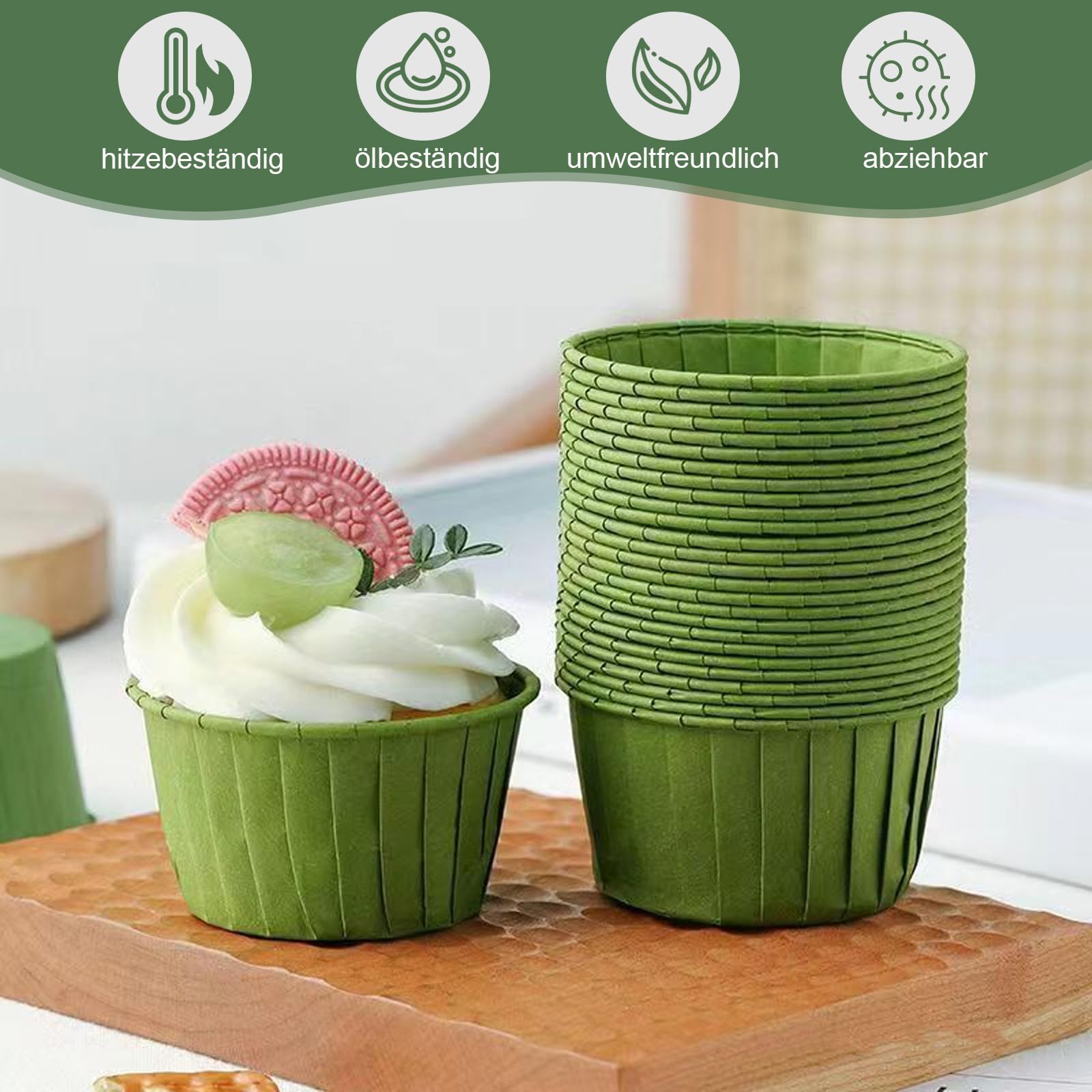 Foremki do babeczek, 150 sztuk foremek do muffinek, 4,5 × 3 cm | Papierowe foremki do pieczenia na Boże Narodzenie, wesele, urodziny, imprezę