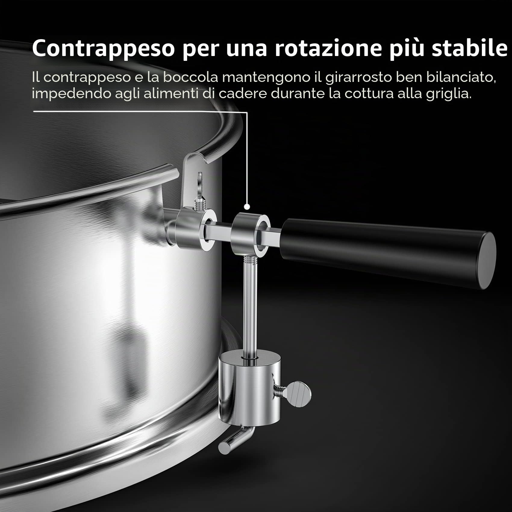 onlyfire Carbone bollitore Grill Acciaio Inossidabile girarrosto Arrostire Kit Anello con spiedo, Motore Elettrico Si inserisce Weber 57 CM bollitore BBQ e Altre Griglie 57cm Kettle