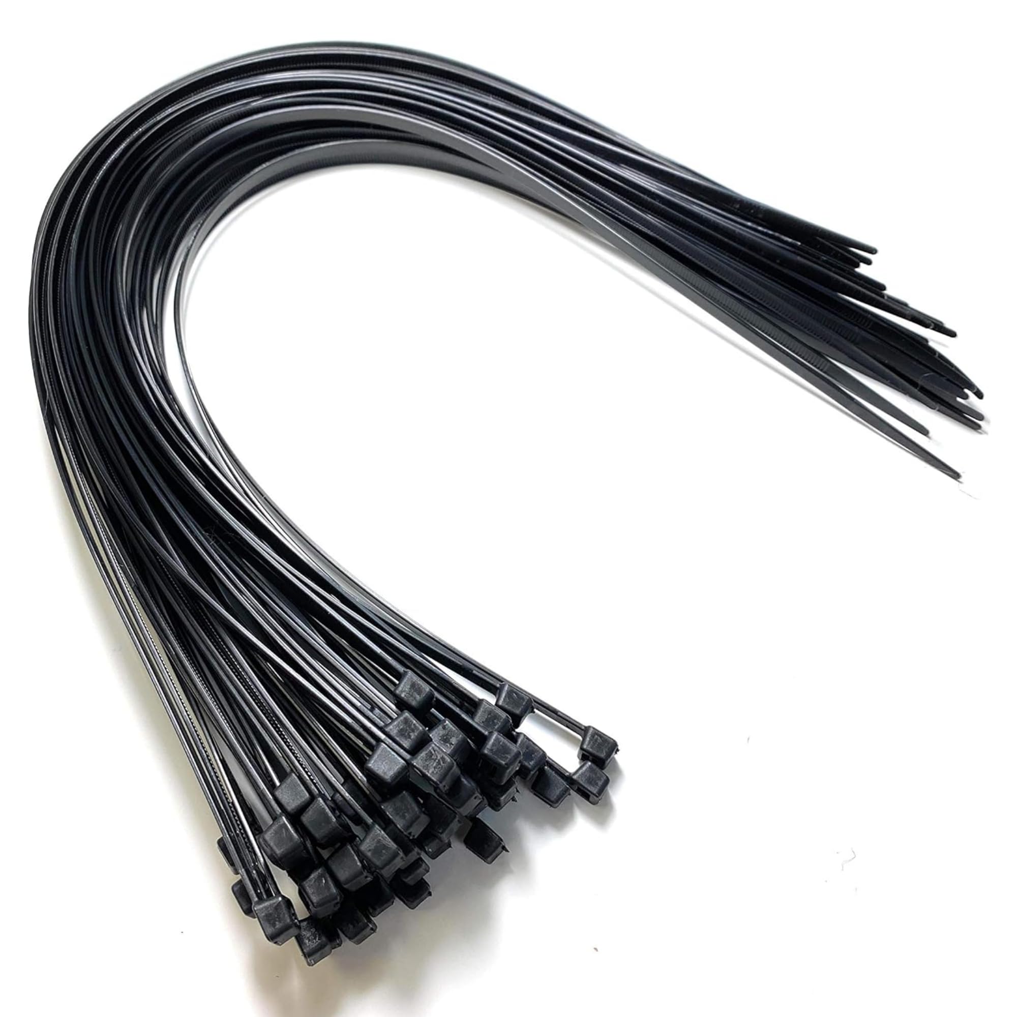 On1Shelf Cable Ties Black 450mm x 4.8mm - 50-Pack Heavy Duty Long Black Cable Ties - 17.7-Inch Nylon Zip Ties - Strong Nylon Fasteners for Industrial and Home Use