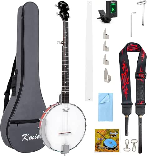 Kmise Banjo 5 String 24 Bracket Open Solid Back Geared