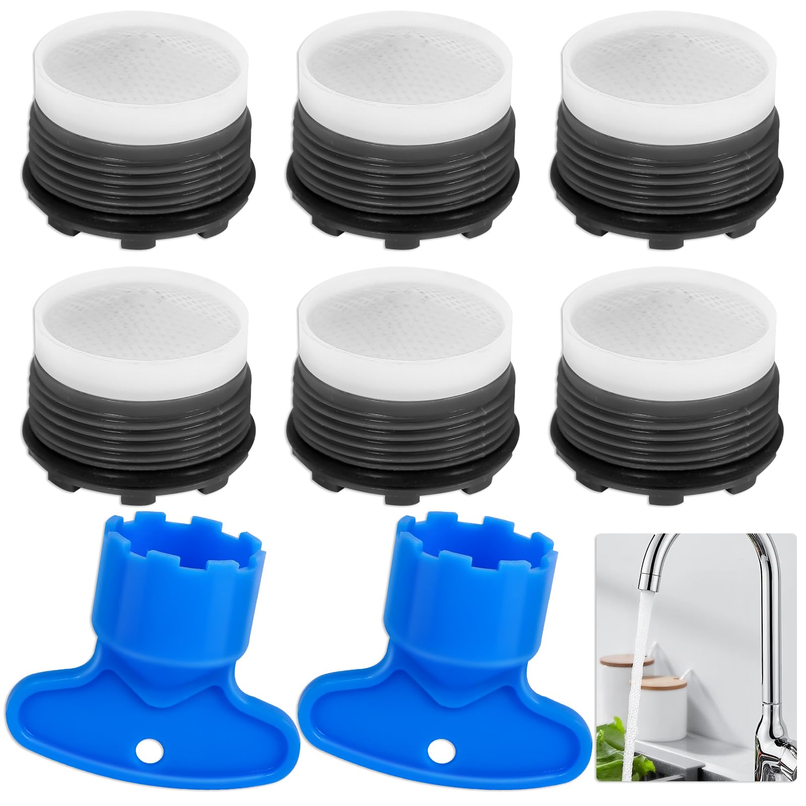 2 X Aérateur Robinet Laiton M24 + 2 X Brise-linge, Filtre à