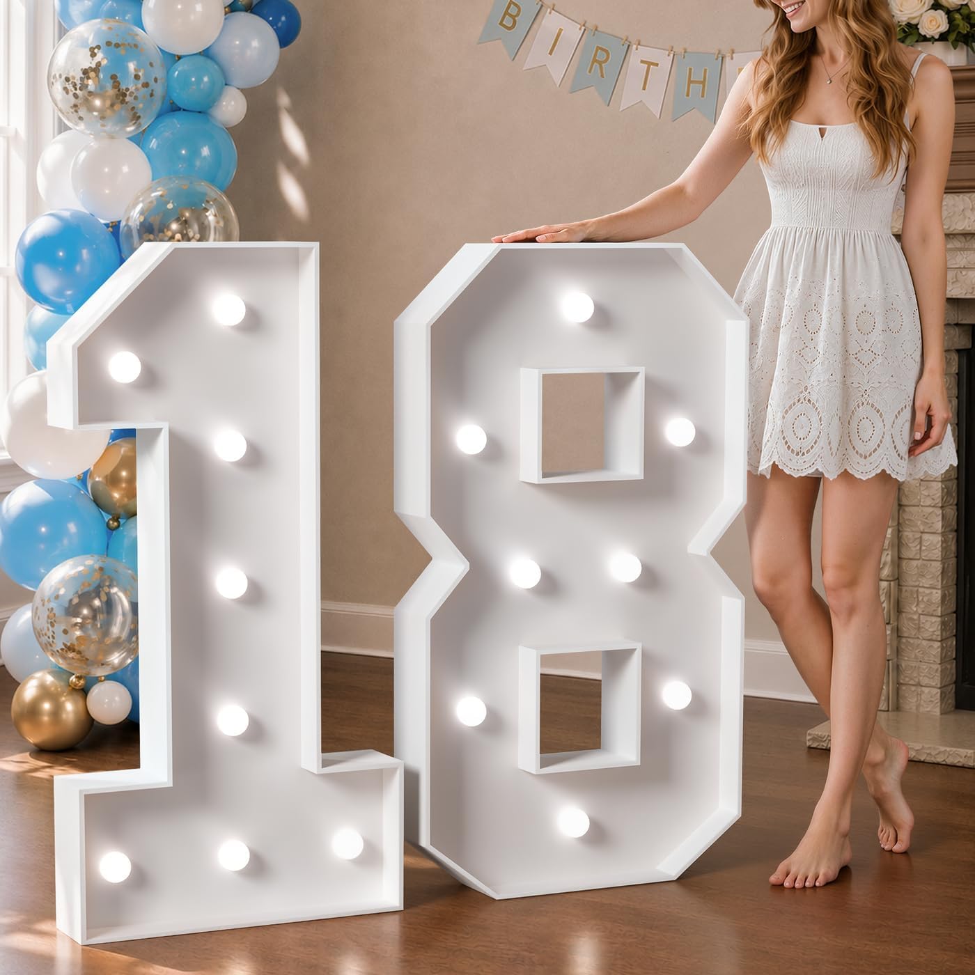Photo 1 of imprsv Marquee Numbers 18 Light Up Sign