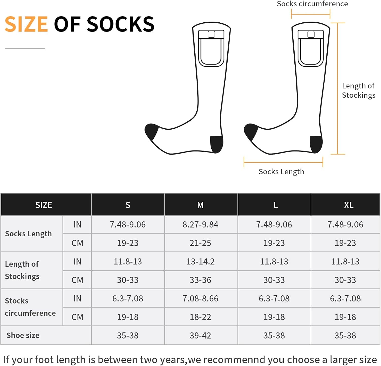 Rechargeable Electirc Heated Socks for Men Women 3-Levels Battery Powered Cold Weather Heat Socks for Men Women 2 * 2200mAh Up to 10 Hours Warm Socks for Winter Hunting Camping Skiing Hiking