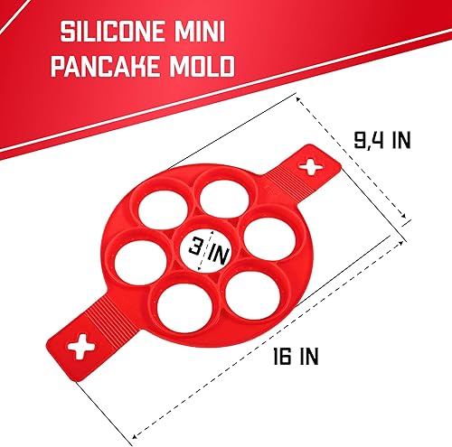 Miniatura 2 de Molde de silicona antiadherente para panqueques – Molde para panqueques de 7 círculos – Molde de silicona resistente al calor – Anillos de silicona