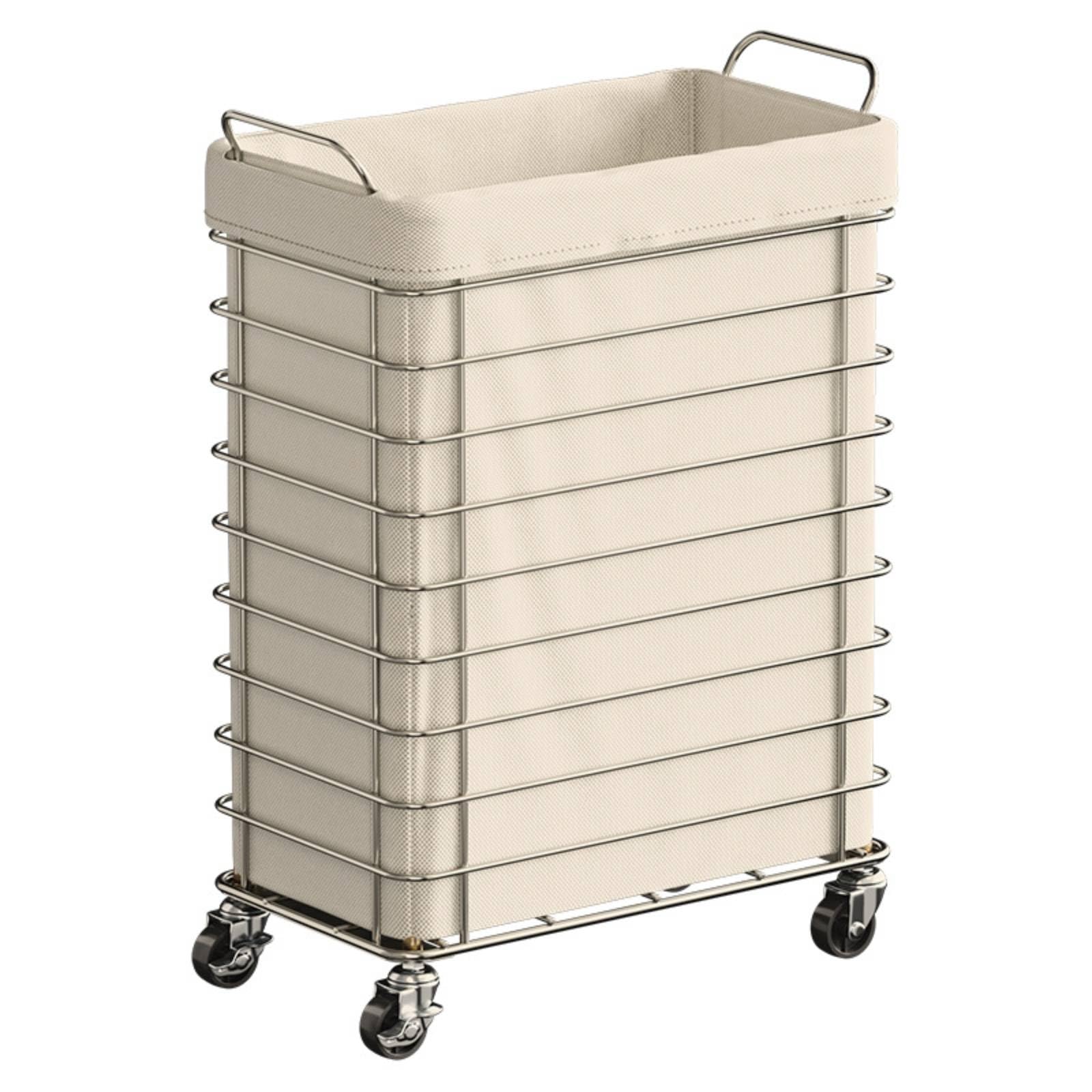Cesto de Ropa con Ruedas Gran Capacidad Cubo de Lavandería Multifuncional Cesto Ropa Ventilado para Baño, Cesto De Ropa Sucia Con Bolsa De Almacenamiento