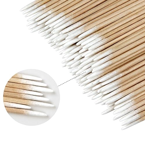 Miniatura 3 de Eyxformula 600 hisopos de algodón Microblading, hisopos de algodón puntiagudos de 4 pulgadas, puntas de precisión aplicador de palos de madera para