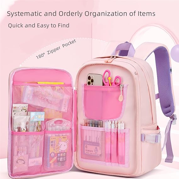 Girls Bunny Backpack Cute Kids Bookbag for Elementary School Kawaii Preschool Outdoor Daypack Pink | Kids Preschool Outdoor Daypack, Lightweight Rabbit School Backpack Large Capacity Girls Schoolbag