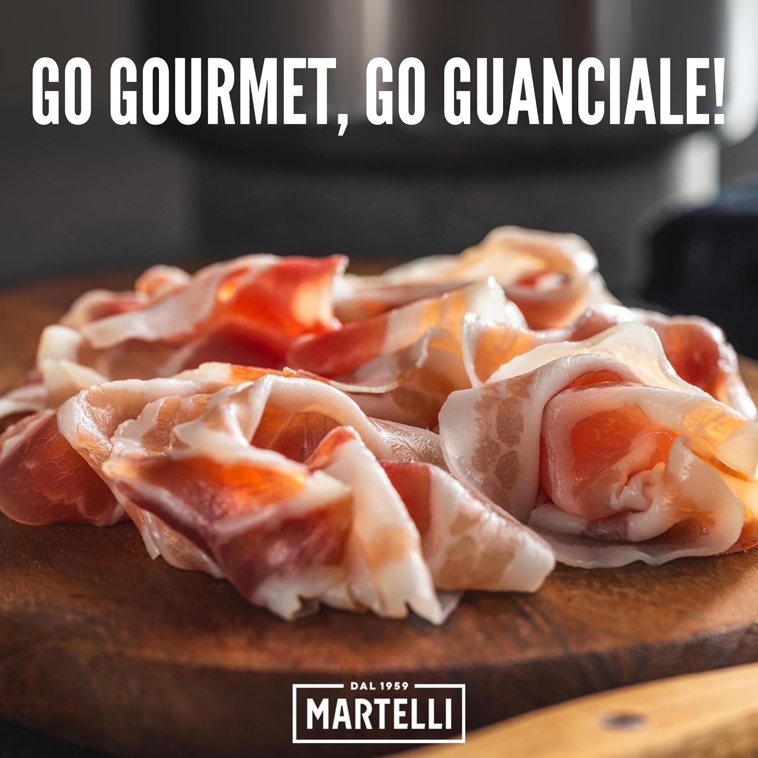 Guanciale from Italy (approx. 4 lbs) – Italian Dry Cured Pork Jowl, MARTELLI – Gluten-Free, Dairy-Free, Lightly Smoked & Aged – Product of Italy