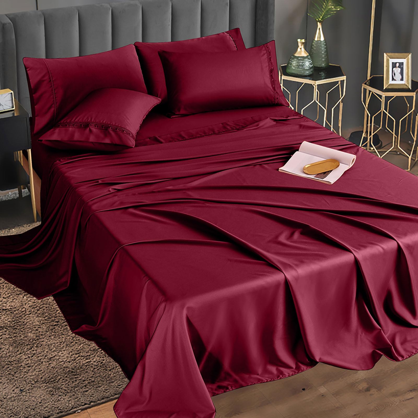 Amazon.com: MCO Bedding Twin Bed Sheets Set - Rayon Derived from Bamboo ...