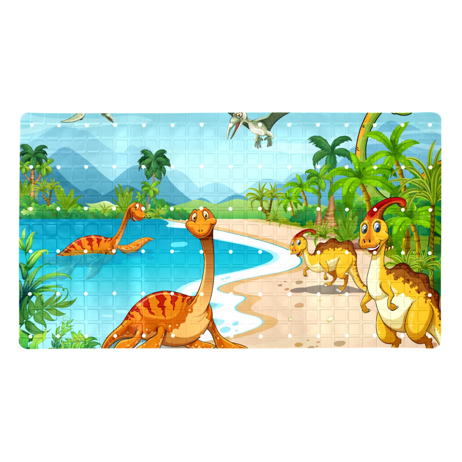 Tapis de bain antidérapant dinosaure pour sécuriser la douche des petits