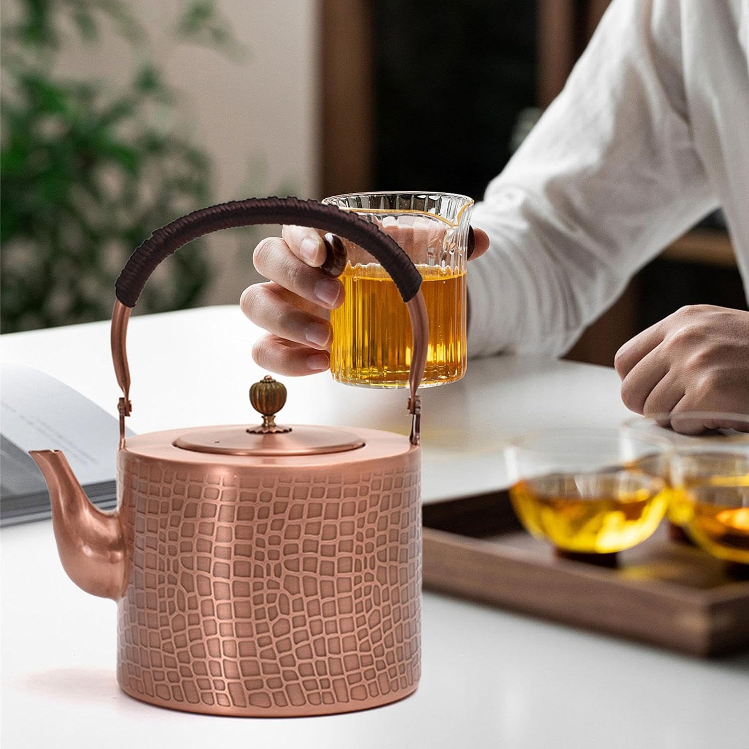 Premium Copper Tea Kettle for Home, A