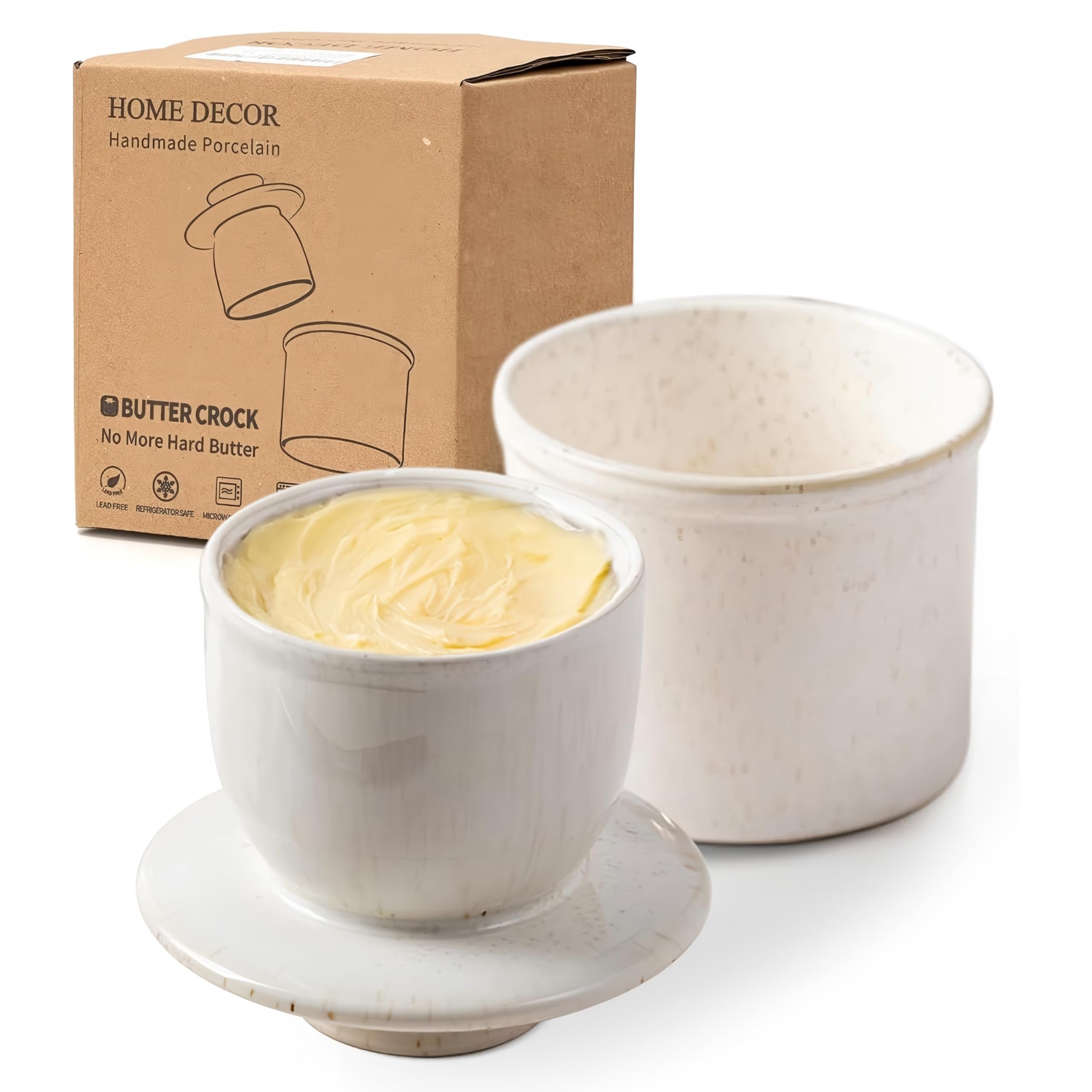 HOME DECOR Keramik Butterdose, französische Butterdose, butterglocke mit Deckel